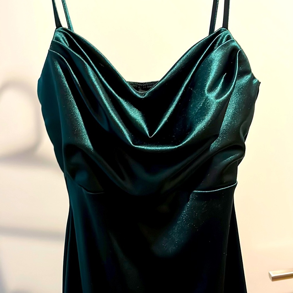 Maxi Dress with leg slit. Emerald, worn once